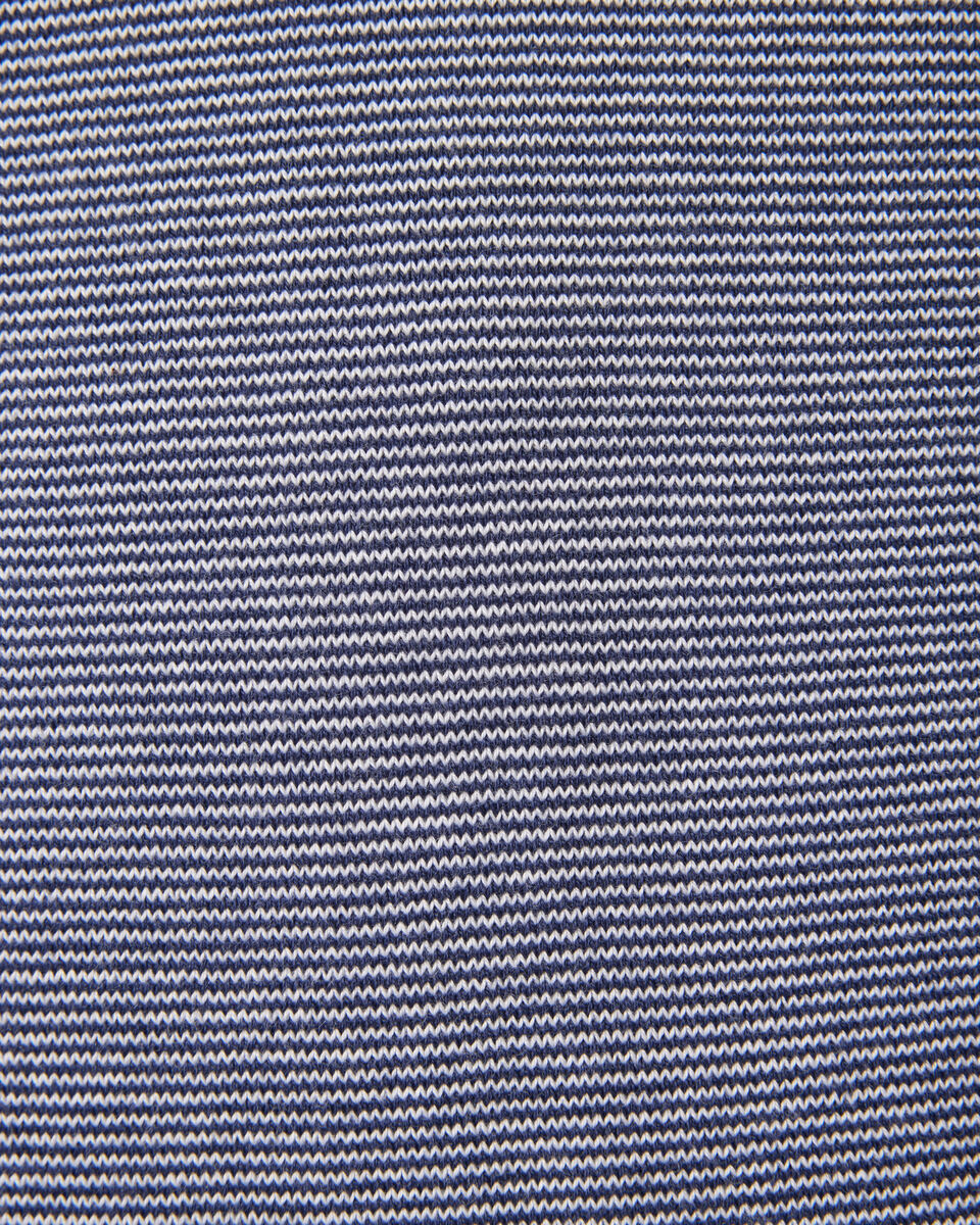 Striped Button-up Collar Polo, Navy, hi-res